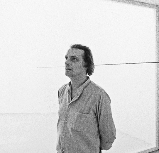 About the Artwork Luciano Fabro With the Work Croce 1965 at the Palazzo Arte Contemporanea Milan 17 April 1980. © Archivio Fotografico A. Guidetti E G. Ricci1 