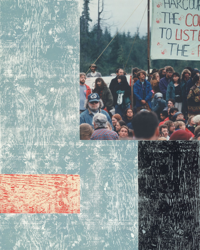 About the Artwork Ian Wallace, Clayoquot Protest (august 9, 1993) I–ix, 1993–1995, Photolaminate With Acrylic on Canvas, Dimensions Variable  by Ian Wallace