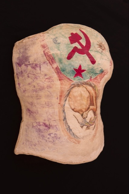 About the Artwork Kahlo Frida. Frida’s Plaster Corset With a Hammer and Sickle (and Unborn Baby)  by Frida Kahlo
