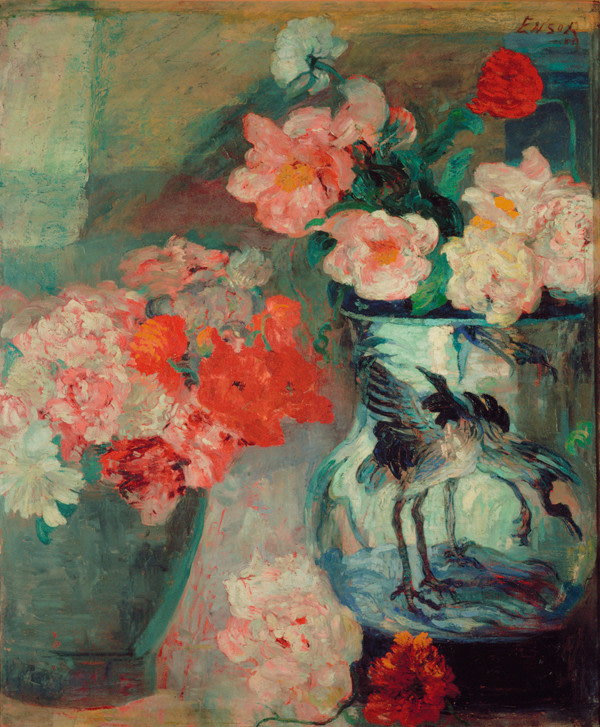 About the Artwork James Ensor. Pivoines Et Pavots (peonies and Poppies). 1883. Oil on Canvas. (137 X 112.5 Cm)  by James Ensor