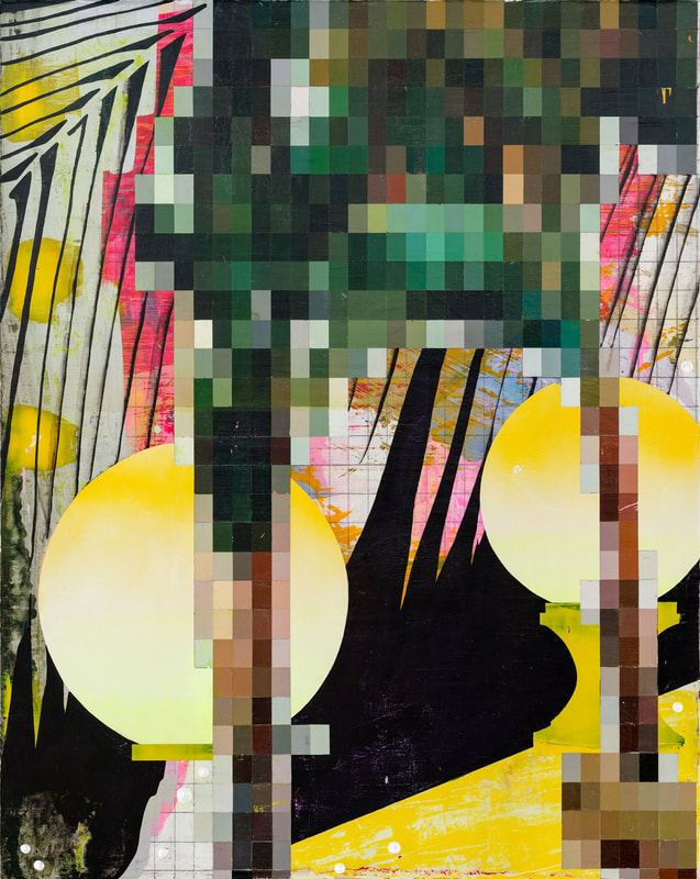About the Artwork 謝牧岐 Hsieh Mu Chi 《香蕉樹 、椰子樹、 路燈 002》'banana Tree, Coconut Tree, Street Light 002', 2019, 壓克力顏料、畫布, Acrylic on Canvas, 91×72.5×5cm  by Hsieh Mu-Chi