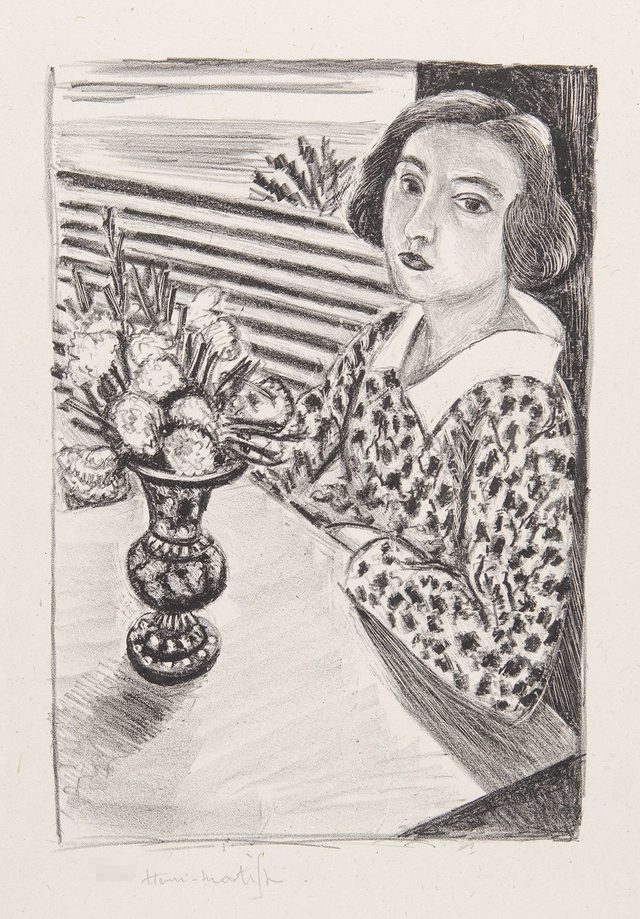 About the Artwork 29288 Matisse Dm438 Jeune Fille Assise Au Bouquet De Fleurs  by Henri Matisse