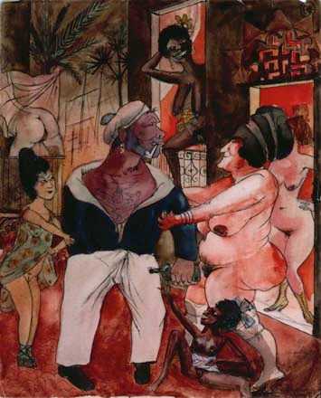 About the Artwork Dix Otto Exotic Brothel. 1922  by Otto Dix