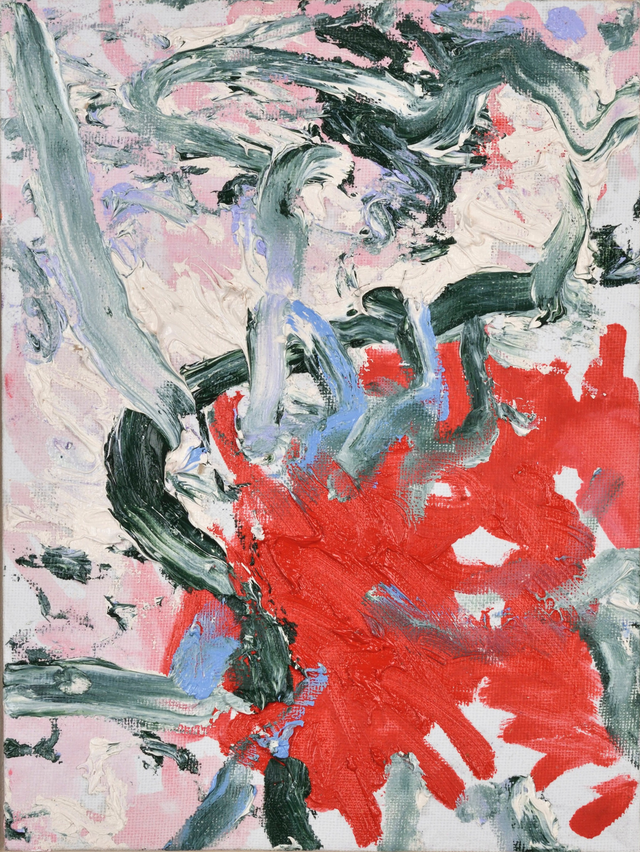 About the Artwork Heike Karin Föll. Little Painting, Red, Pink, Green, 2020  by Heike-Karin Föll