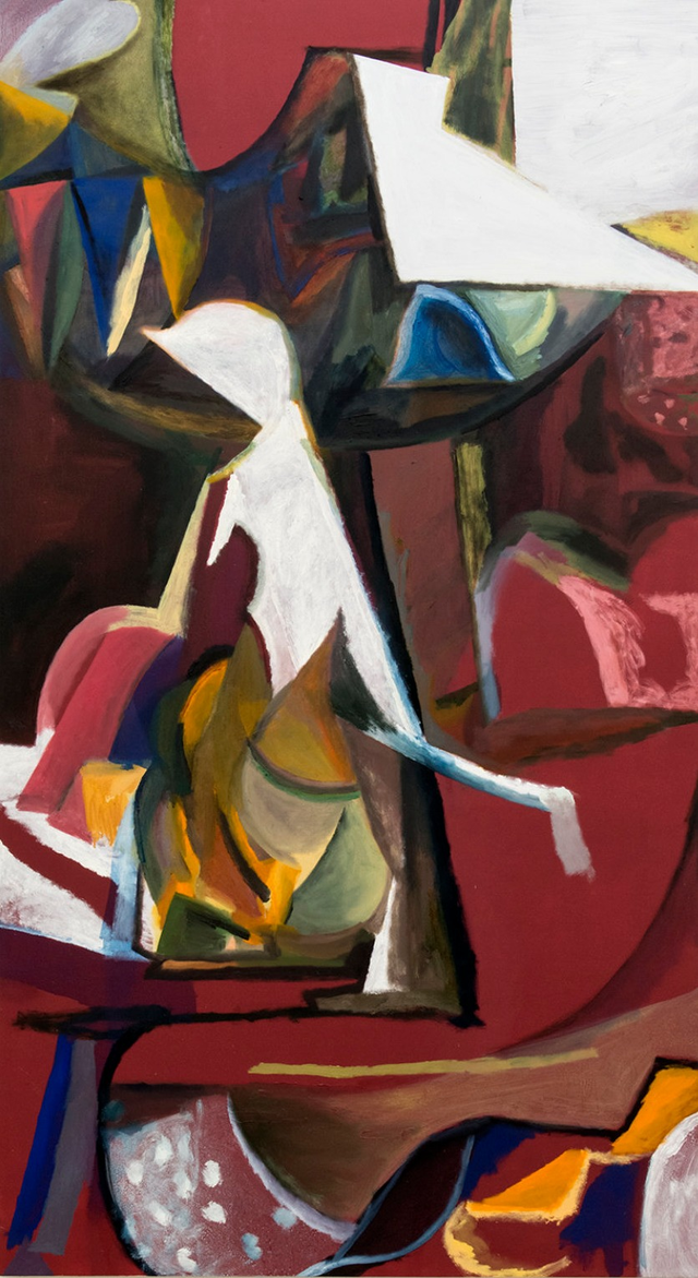 About the Artwork Rebecca Brewer, Passion Play, 2014, Oil on Panel, 84 X 46 In. (214 X 117 Cm)  by Rebecca Brewer