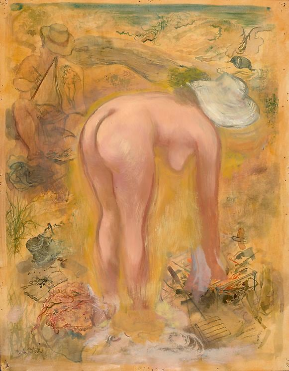 About the Artwork George Grosz. Artist and Model in the Dunes. 1940  by George Grosz