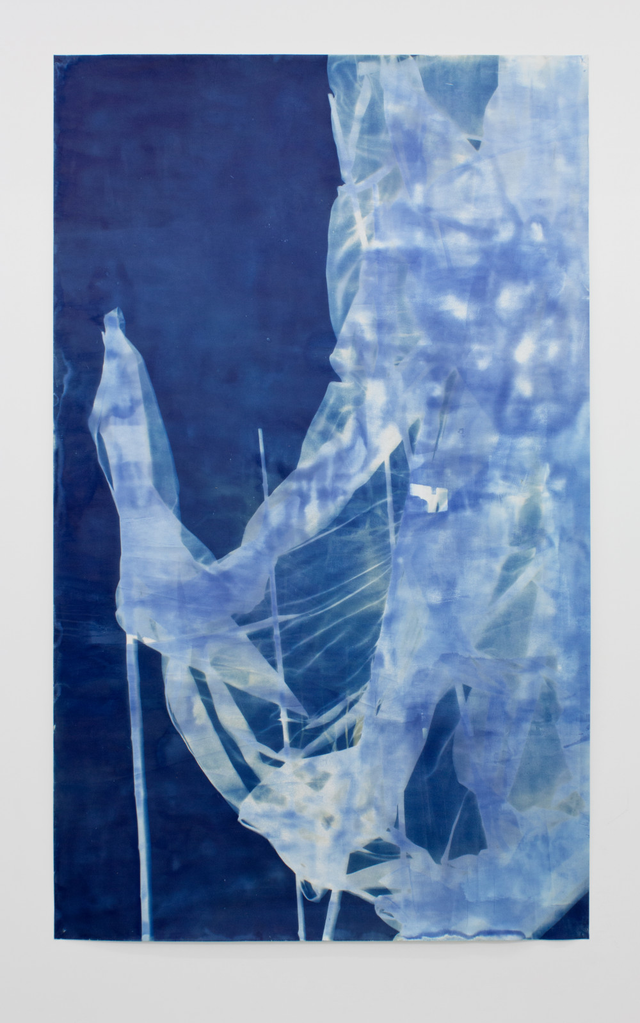 About the Artwork Ulla Von Brandenburg. Vorhang Blau 1, Angel 4. 2019. Cyanotype on Paper, Unframed. 248 X 149 Cm  by Ulla von Brandenburg