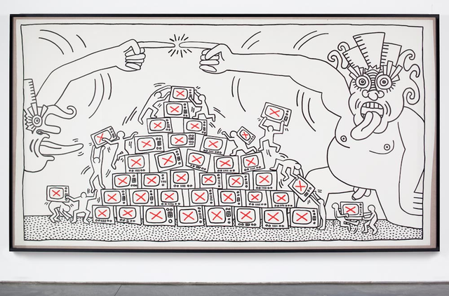 About the Artwork Keith Haring. Untitled, 1983. Sumi Ink on Paper. (182.9 X 335.3 Cm). (191.8 X 347.3 X 10.2 Cm) Framed  by Keith Haring
