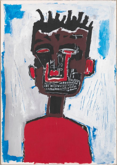 About the Artwork Jean Michel Basquiat. Self Portrait. 1984. Acrylic and Oil Stick on Paper Mounted on Canvas. 98,7 X 71,1  by Jean-Michel Basquiat