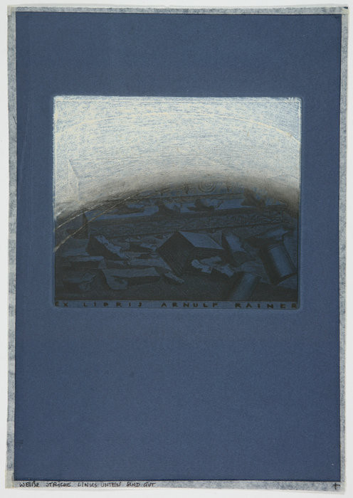 About the Artwork Arnulf Rainer. Ex Libris Arnulf Rainer (blau). 1991  by Arnulf Rainer