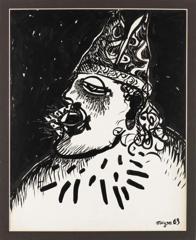 About the Artwork Pinchas Burstein. Personnage, 1963, Ink on Paper, 102 X 82 Cm  by Pinchas Burstein