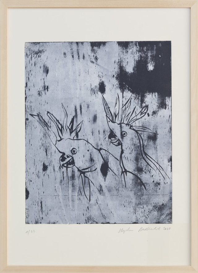 About the Artwork Stephan Balkenhol. Kakadu, 2020 Woodcut 70 × 50 cm  by Stephan Balkenhol