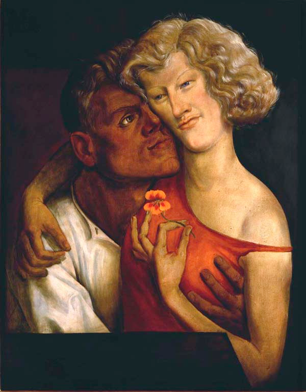 About the Artwork Dix Otto Lovers With Nasturtium. 1930  by Otto Dix
