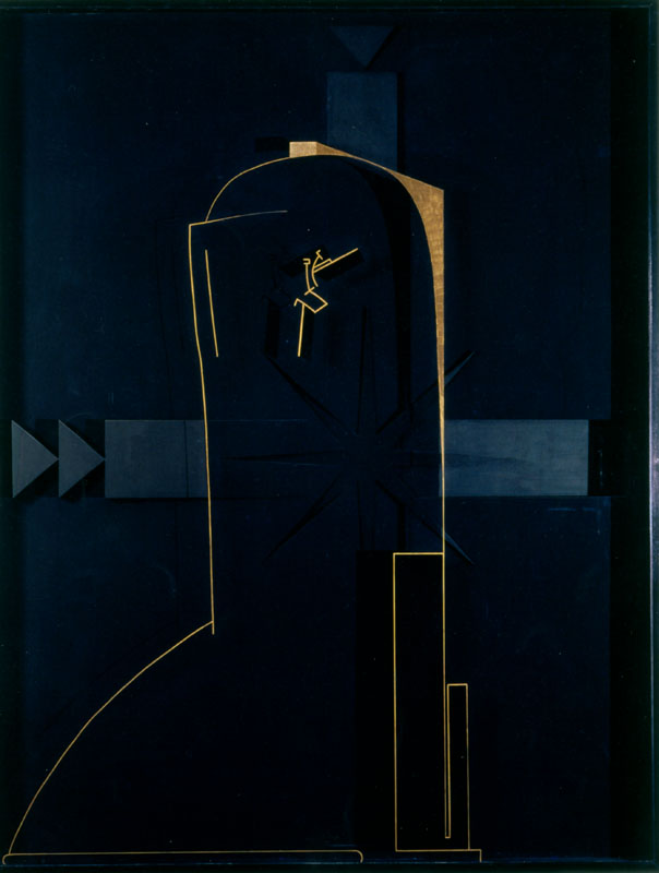 About the Artwork Gino De Dominicis. Figura , 1994. Tempera and Gold on Wood and Plexiglas. 265x204 Cm  by Gino De Dominicis