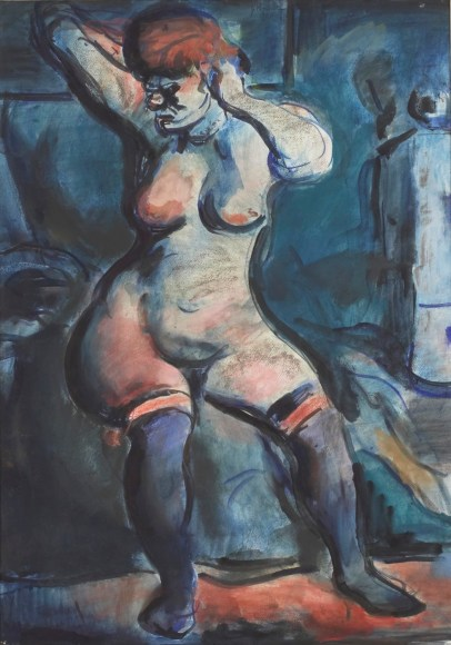 About the Artwork Georges Rouault Femme Aux Cheveux Roux. 1908. Watercolor, Gouache and Pastel on Paper  by Georges Rouault