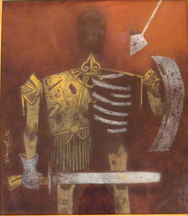 About the Artwork Pyne Ganesh. Man With a Sword.1979  by Ganesh Pyne