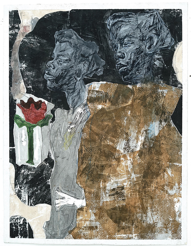 About the Artwork  Roses on the Street Kaleab Abate 2023 Mixed Media on Paper 63 X 48 Cm Sold  by Kaleab Abate