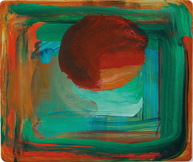 About the Artwork Howard Hodgkin. Venice Sunset, 1989.  Oil on Wood. 10 ¼ X 11 ¾ Inches; 26 X 30 Cm  by Howard Hodgkin