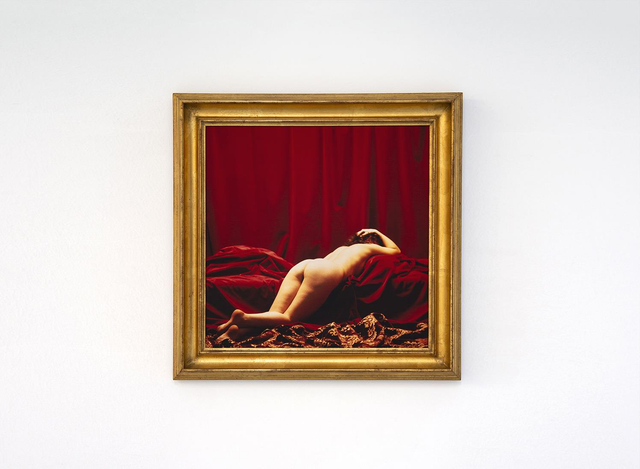 About the Artwork Lili Dujourie. Rood Naakt (nu Rouge). 1983. Framed Colour Photograph on Canvas. Cm 57 X 57  by Lili Dujourie