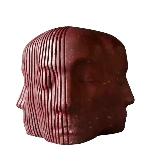 About the Artwork Hwang Seung Woo,2020 Head Red 25x25x35 Cm Greek Red Marble Price 21,000$ Png  by Hwang Seung Woo