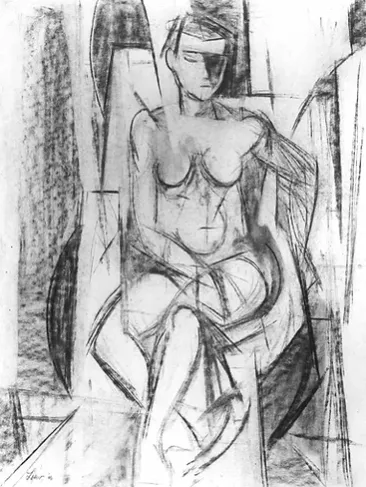 About the Artwork Loew Michael. Seated Female Nude. 1946  by Michael Loew